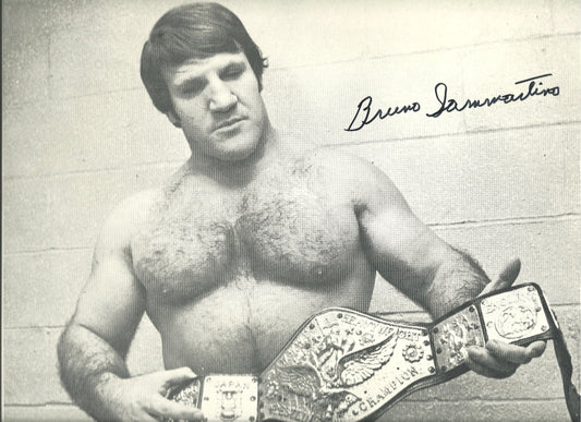 BSP2 The Living Legend Bruno Sammartino ( Deceased ) Original 1976 Autographed vintage Wrestling Poster w/COA