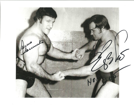 BLZ The Living Legend Bruno Sammartino ( Deceased ) Larry Zbyszko Autographed Wrestling Photo w/COA