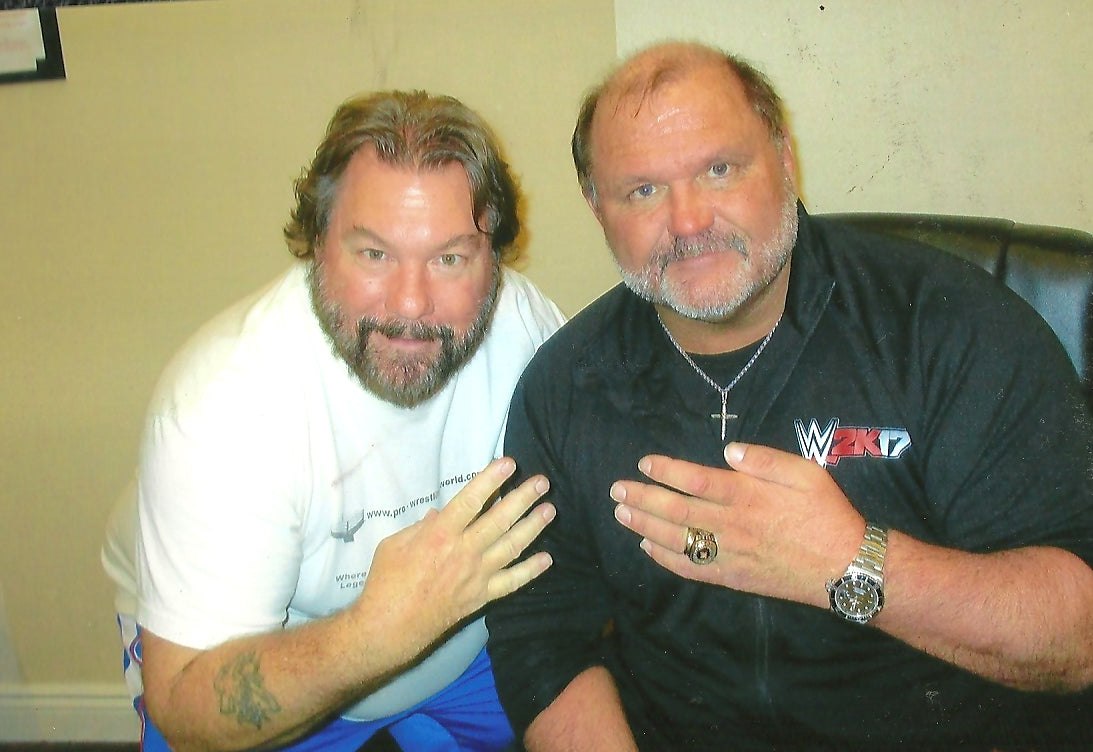 AM215 Tully Blanchard Arn Anderson Autographed vintage Wrestling Magazine w/COA