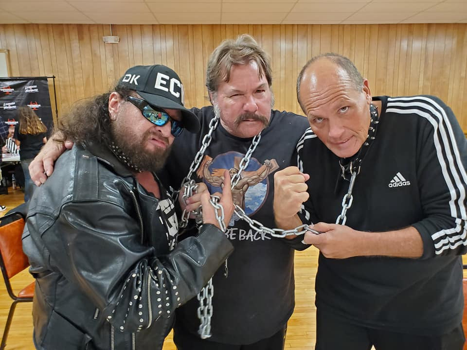 M3089 Abdullah the Butcher , Damien Kane , DC Drake Signed Wrestling Photo w/COA