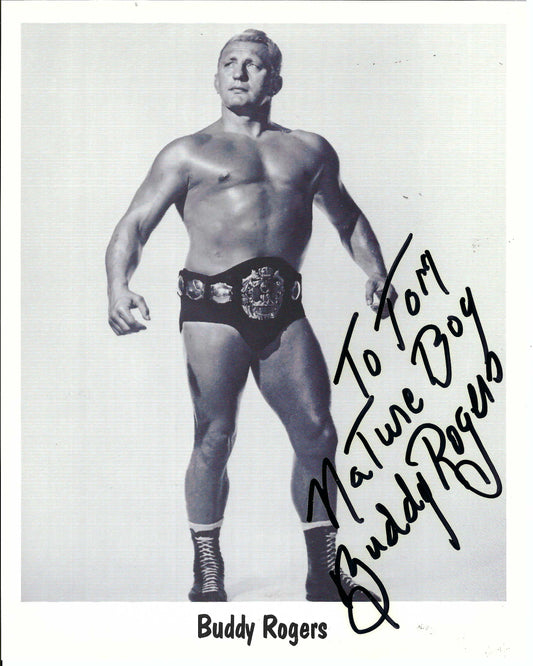 BR1 Original Nature Boy Buddy Rogers Autographed 8x10 Wrestling photo w/COA