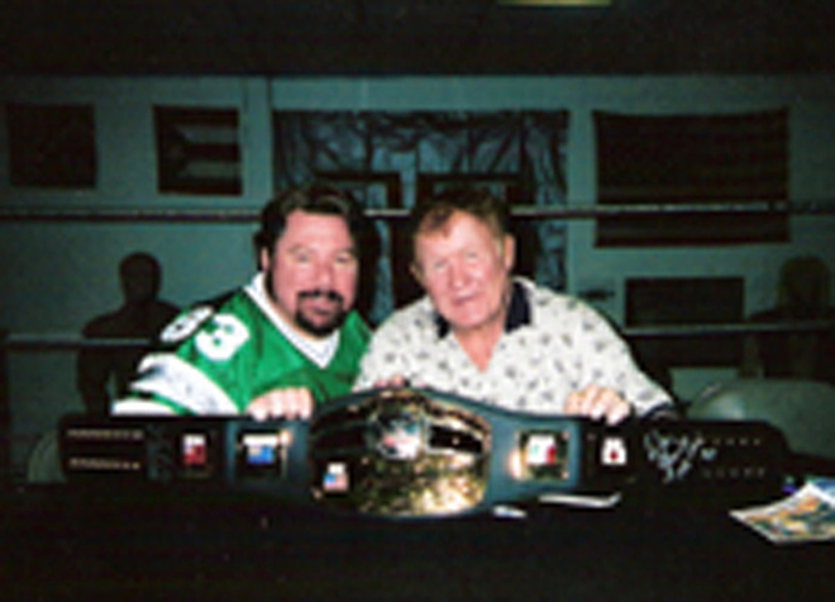 BRAM56 Bruno Sammartino Harley Race ( Both Deceased ) Autographed vintage Wrestling Magazine w/COA