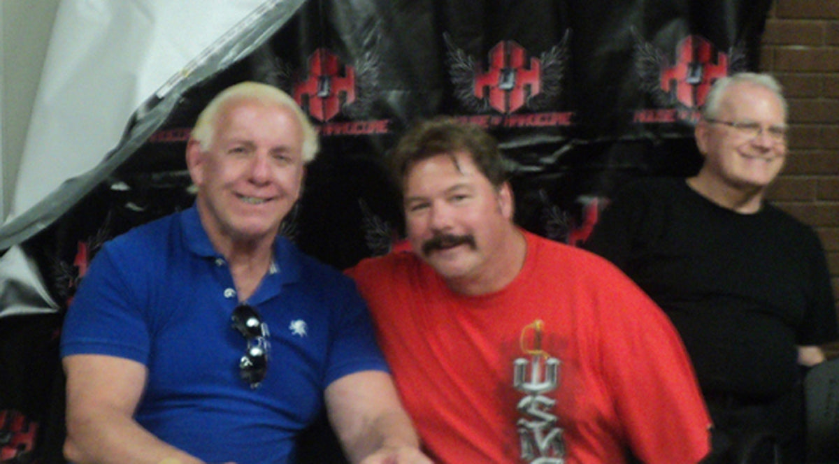 BD223 Road Warrior Animal Jerry Lawler Bob Backlund Abdullah the Butcher Ric Flair Autographed VERY RARE Vintage Wrestling Magazine w/COA