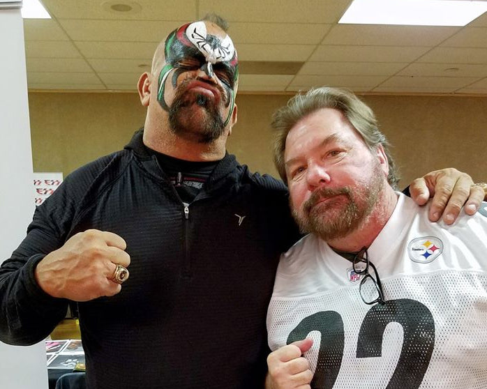 MBSM3 Misty Blue Simmes 2X Lex Luger Road Warrior Animal ( Deceased )Autographed Vintage Wrestling Magazine w/COA