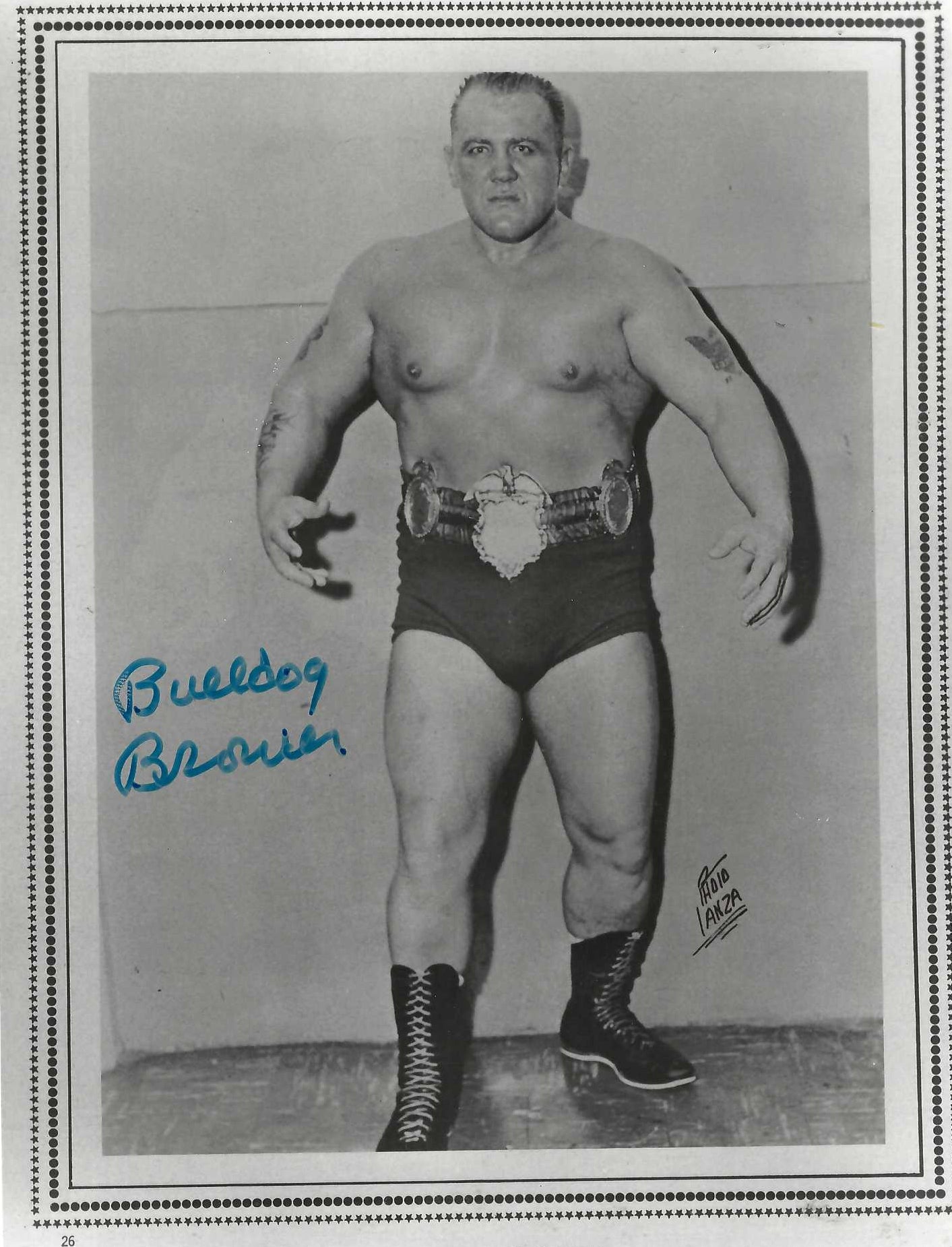 BB2 Dick "the Bulldog " Brower ( Deceased ) Autographed 8x10 Wrestling Photo w/COA