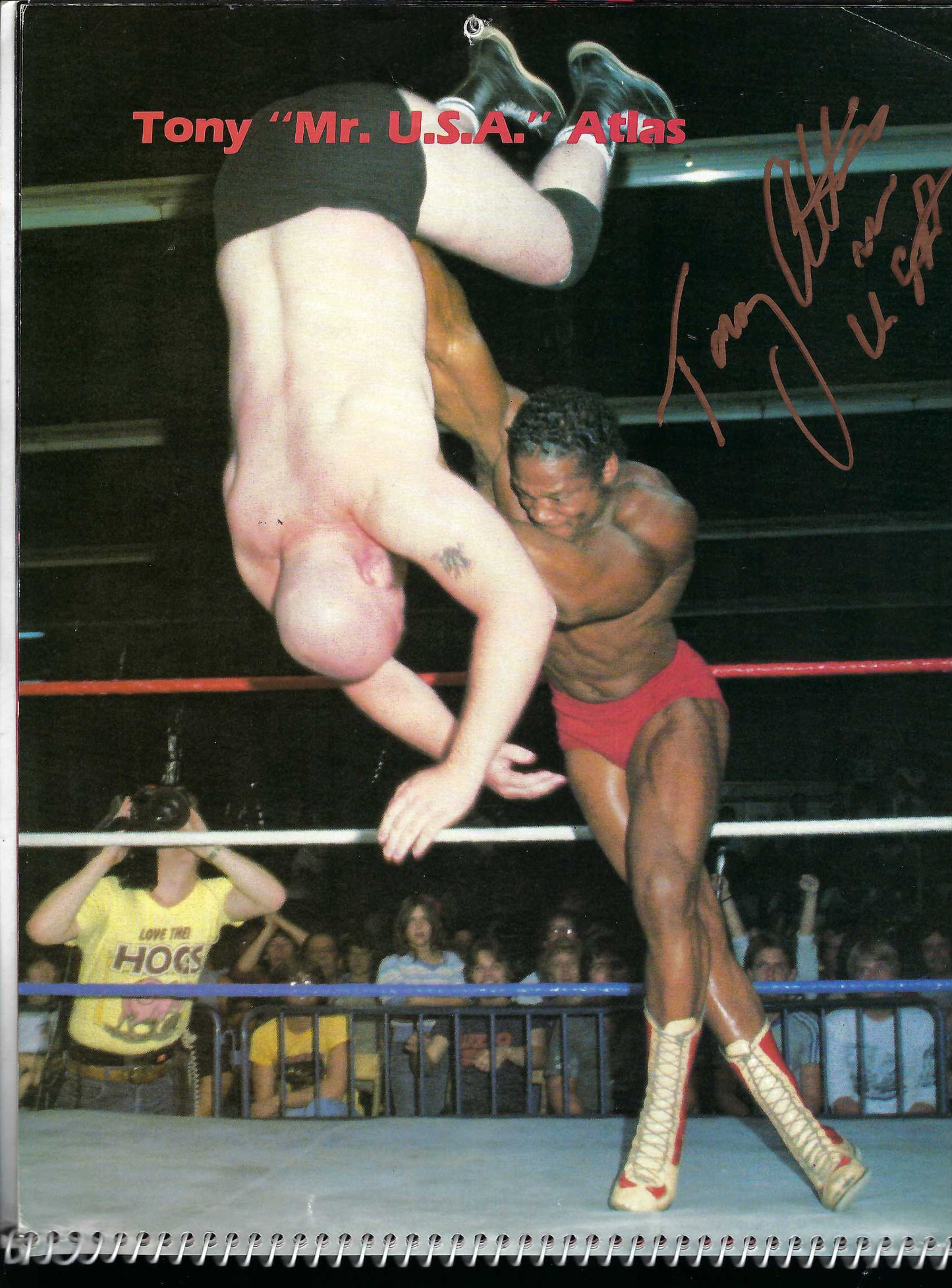 1984 WWF Calendar signed by Bob Backlund , the Invaders , the Iron Sheik , The Masked Superstar , Sal Bellomo ( Deceased ), Superfly Jimmy Snuka (Deceased ) , Ivan Putski , Tito Santana , Tony Atlas w/COA