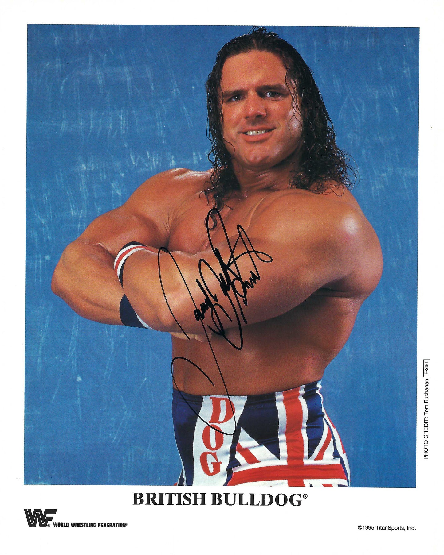 OWWFP1 British Bulldog Davey Boy Smith ( Deceased ) Original WWF Promo w/COA