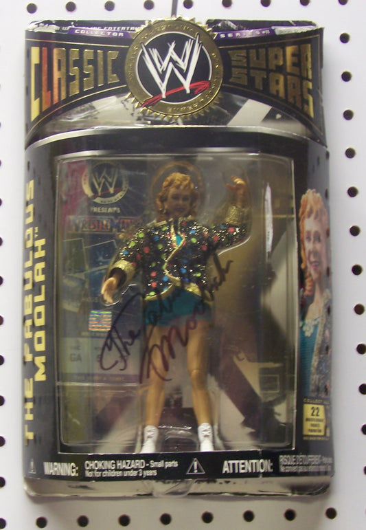 FMSAF1 Fabulous Moolah ( Deceased )Autographed Jakks Classic Action Figure w/COA