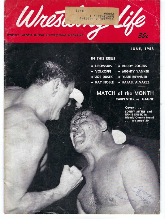 GG1 Gorgeous George ( Deceased ) Autographed Vintage Wrestling Magazine w/COA