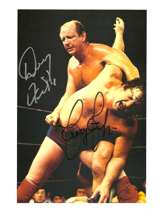 M177 Dory Funk Jr. vs Terry Funk Autographed Wrestling Photo w/COA
