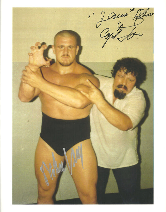 AM178 Capt. Lou Albano Nikolai Volkoff ( both Deceased ) Autographed Wrestling Photo w/COA