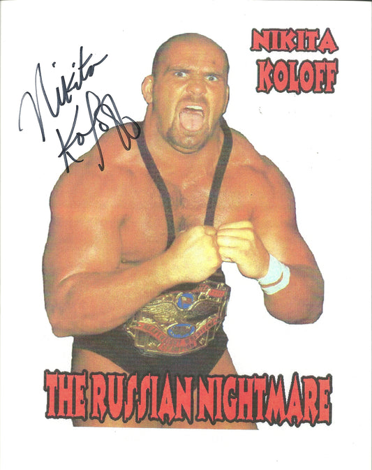 M214 The Russian Nightmare Nikita Koloff Autographed Wrestling Photo w/COA