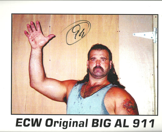M235 911 Big Al Autographed Wrestling Photo w/COA