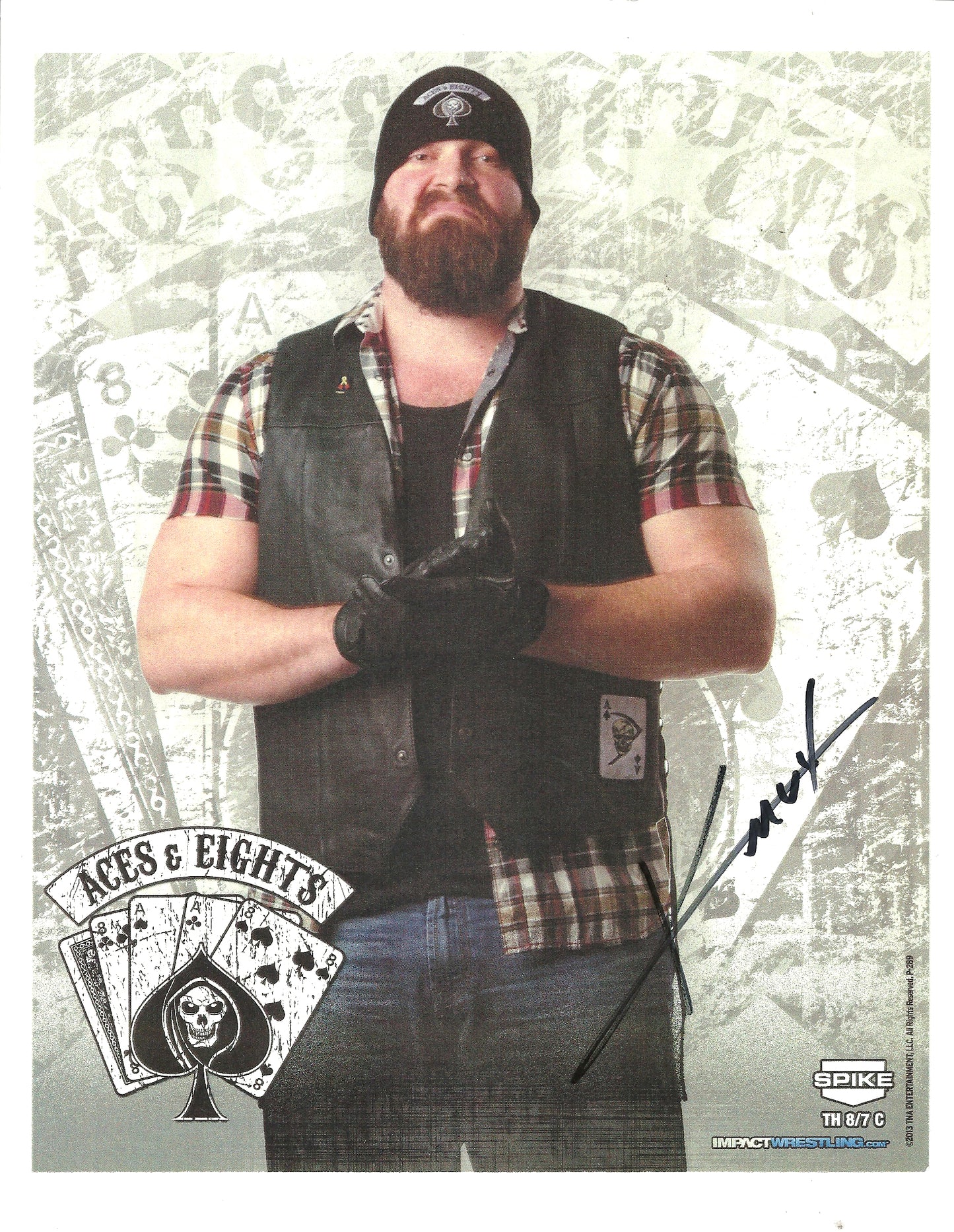 M254 KRUX Aces and Eights Autographed Wrestling Photo w/COA