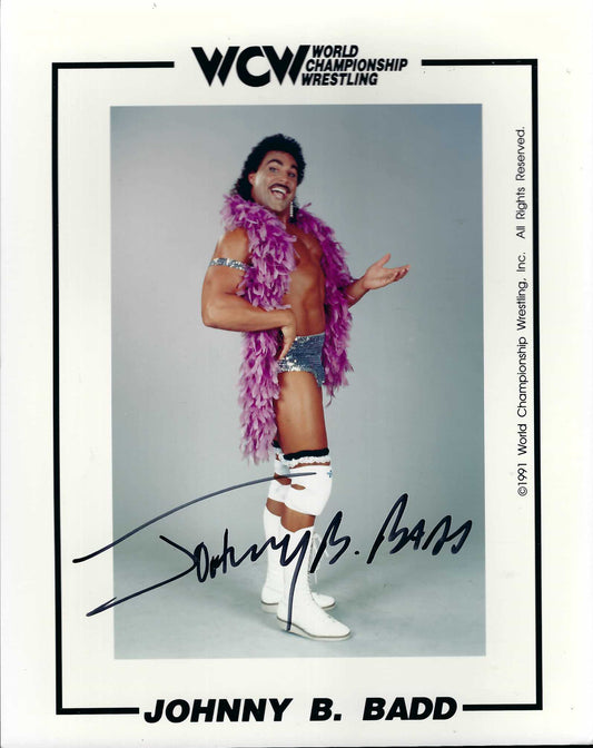 M3059 Johnny B. Badd Autographed Wrestling Photo w/COA