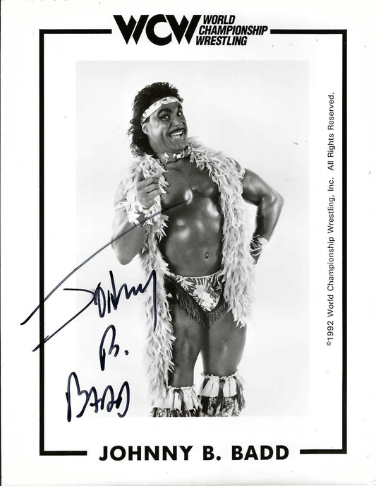M3060 Johnny B. Badd Autographed Wrestling Photo w/COA
