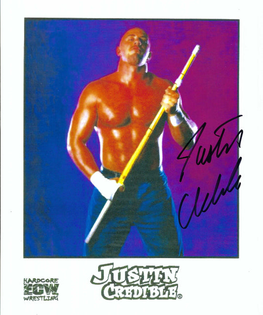 M3116 Justin Credible Autographed 8x10 Wrestling Photo w/COA