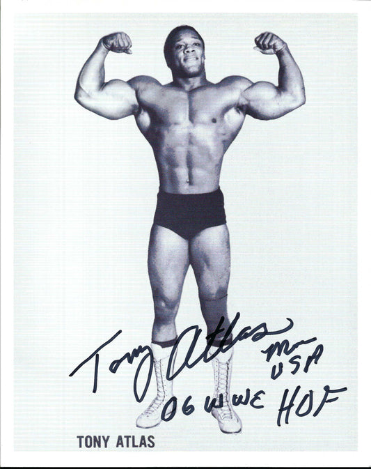 M3118 Tony " Mr. USA " Atlas Original 1980'S Autographed 8X10 Wrestling Photo w/COA