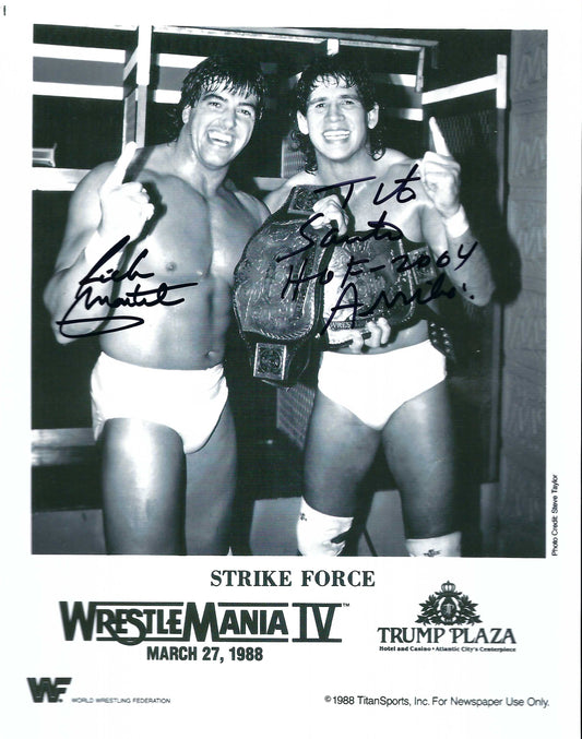 M3129 Strikeforce Tito Santana and Rick Martel Autographed 8X10 Wrestling Photo w/COA