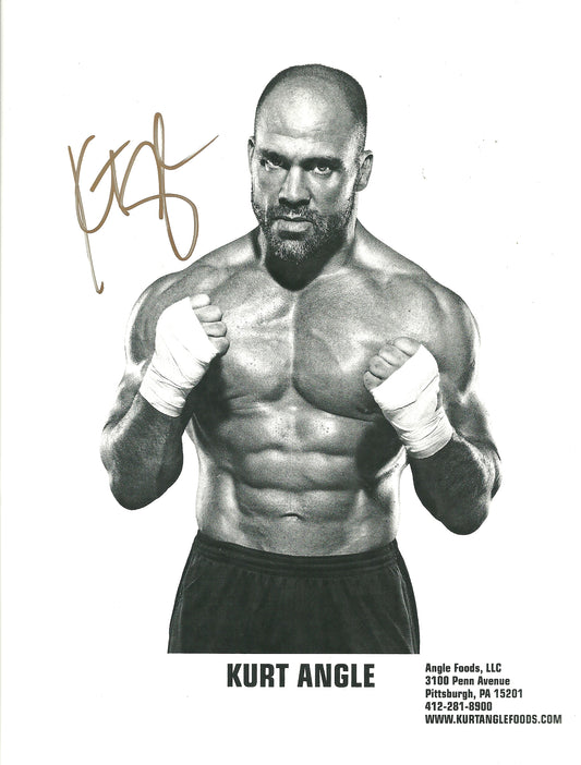 M313 Kurt Angle Autographed Wrestling Photo w/COA