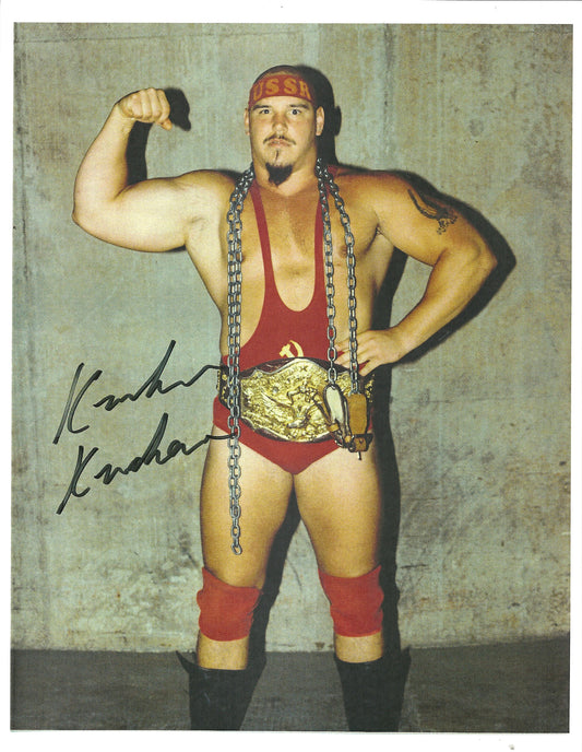 M322 Krusher Kruchchev Autographed Wrestling Photo w/COA