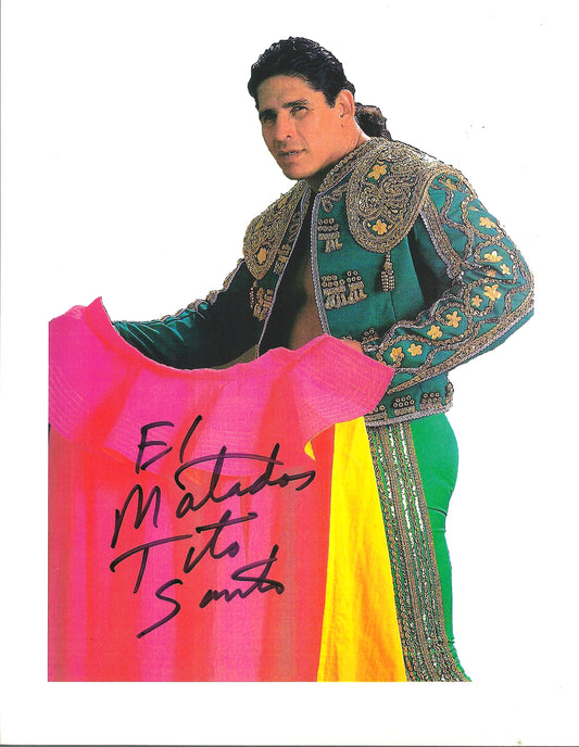 M332 El Matador Tito Santana Autographed Wrestling Photo w/COA