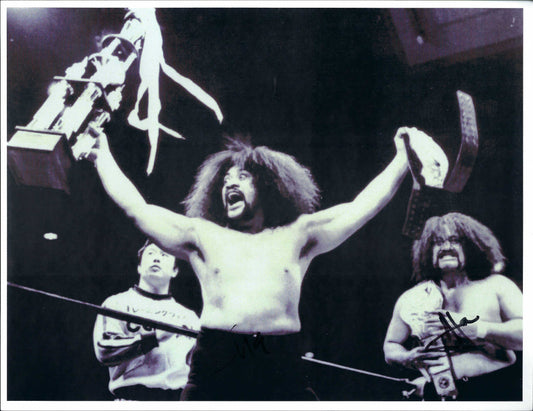 m3662 The Wild Samoans Autographed Wrestling Photo w/COA