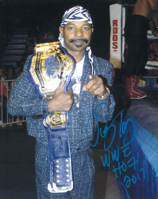 M3676 Teddy Long Autographed Wrestling Photo w/COA