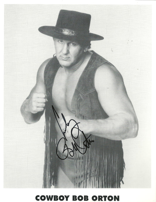 M370 Cowboy Bob Orton Autographed Wrestling Photo w/COA