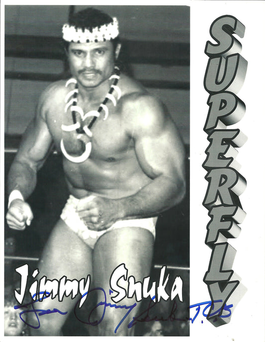 M411 Superfly Jimmy Snuka ( Deceased ) Autographed Wrestling Photo w/COA