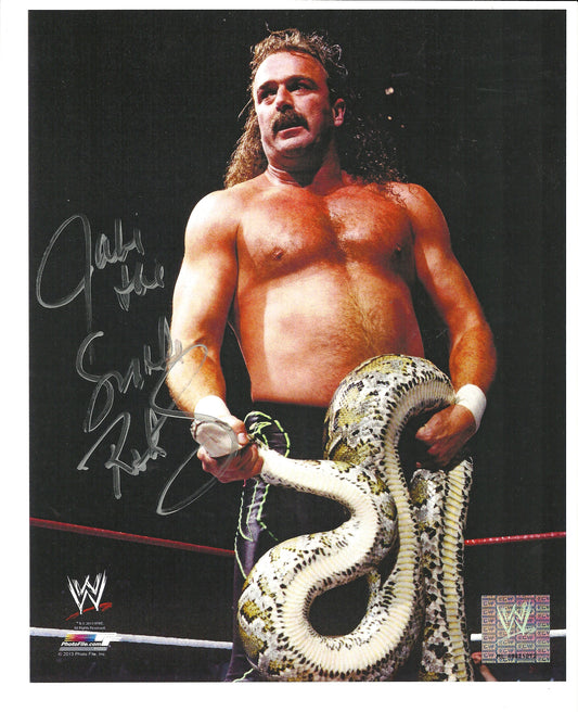 M414 Jake the Snake Roberts Autographed Wrestling Photo w/COA