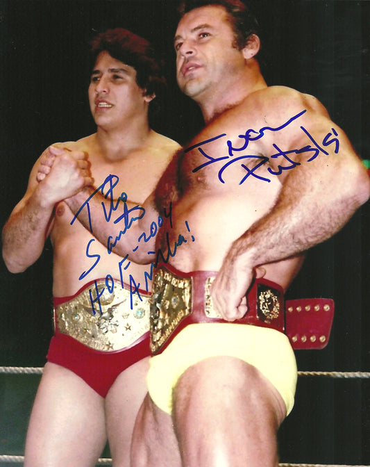 M461 Tito Santana Ivan Putski Autographed Wrestling Photo w/COA