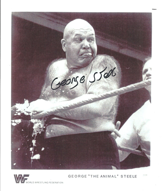 M462 George the Animal Steele ( Deceased ) Autographed Wrestling Photo w/COA