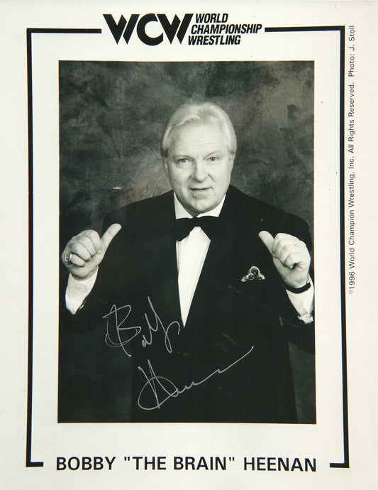 M465 Bobby the Brain Heenan ( Deceased ) Autographed Wrestling Photo w/COA