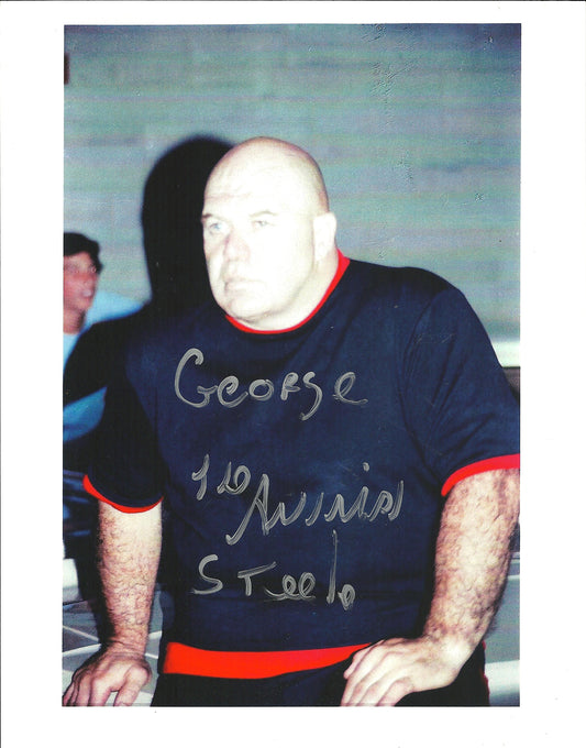 M466 George the Animal Steele ( Deceased ) Autographed Wrestling Photo w/COA