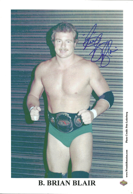 M490 B. Brian Blair Autographed Wrestling Photo w/COA