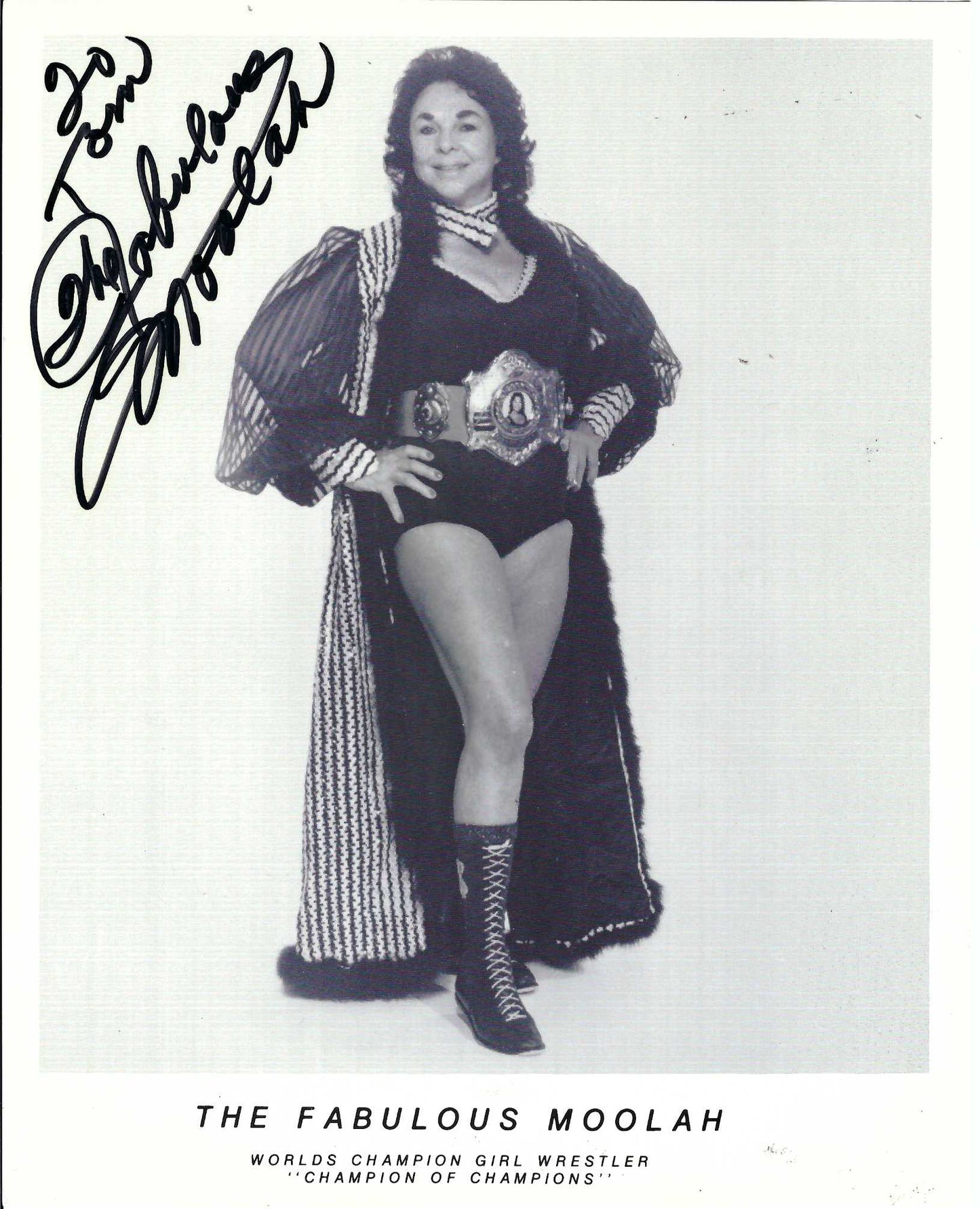 FM1 Fabulous Moolah Autographed 8x10 Wrestling Photo w/COA