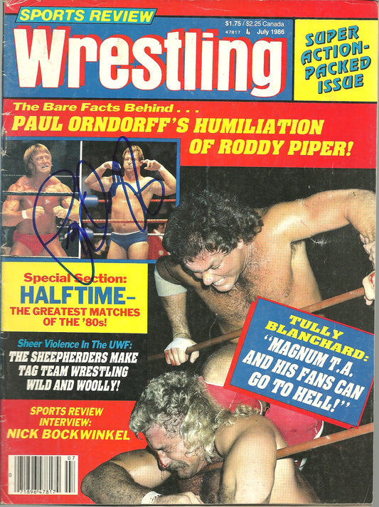 PO2 Paul Mr. Wonderful Orndorff ( Deceased ) Autographed vintage Wrestling Magazine w/COA