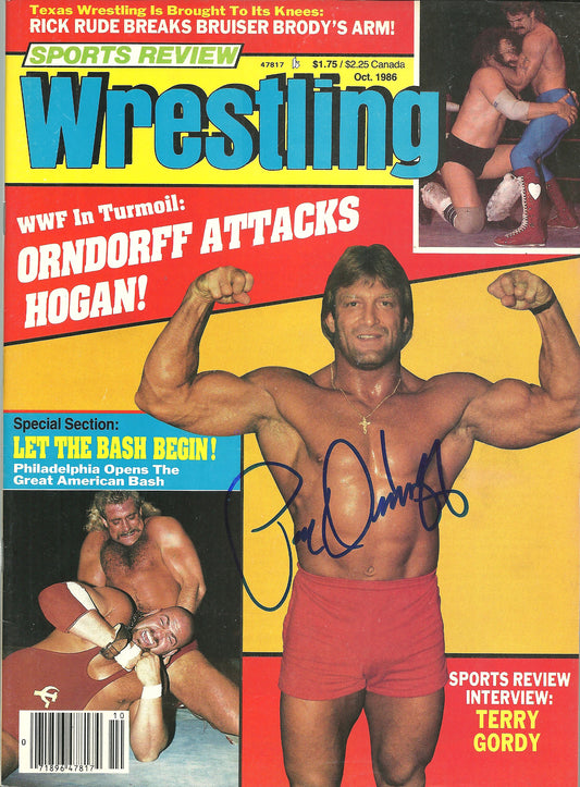 PO9 Paul Mr. Wonderful Orndorff Autographed vintage Wrestling Magazine w/COA