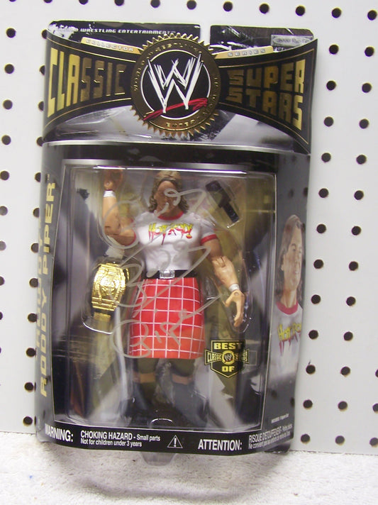 Rowdy Roddy Piper ( Deceased ) Autographed Vintage Jakks Classic Action Figure w/COA