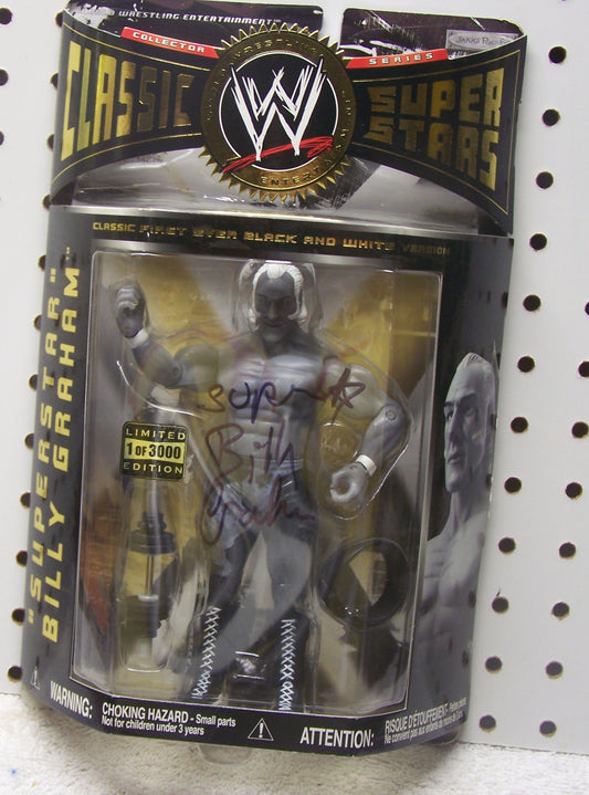 Superstar Billy Graham Autographed Vintage Jakks Classic Action Figure w/COA