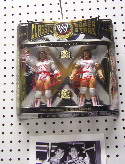 SAF8 WWF Strike Force Rick Martel Tito Santana Autographed Action figure w/COA