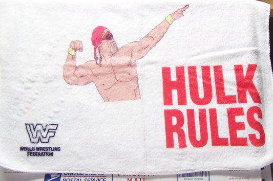 TWL2 VERY RARE WWF Hulk Hogan Rules 15X23 Towel