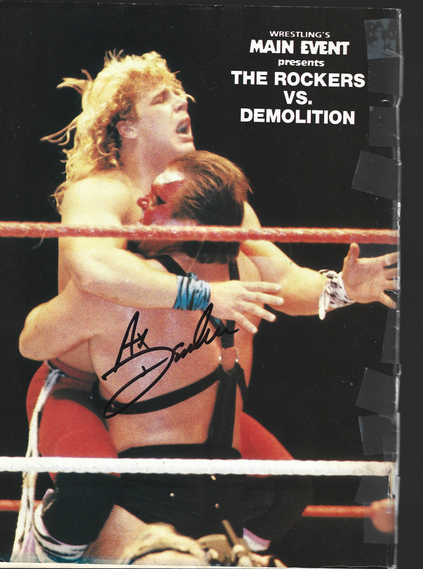 TC2 Sting Larry Zbyszko  Bobby Eaton Jim Cornette , Demolition Ax  Shawn Michaels,  Autographed Vintage Wrestling Magazine w/COA