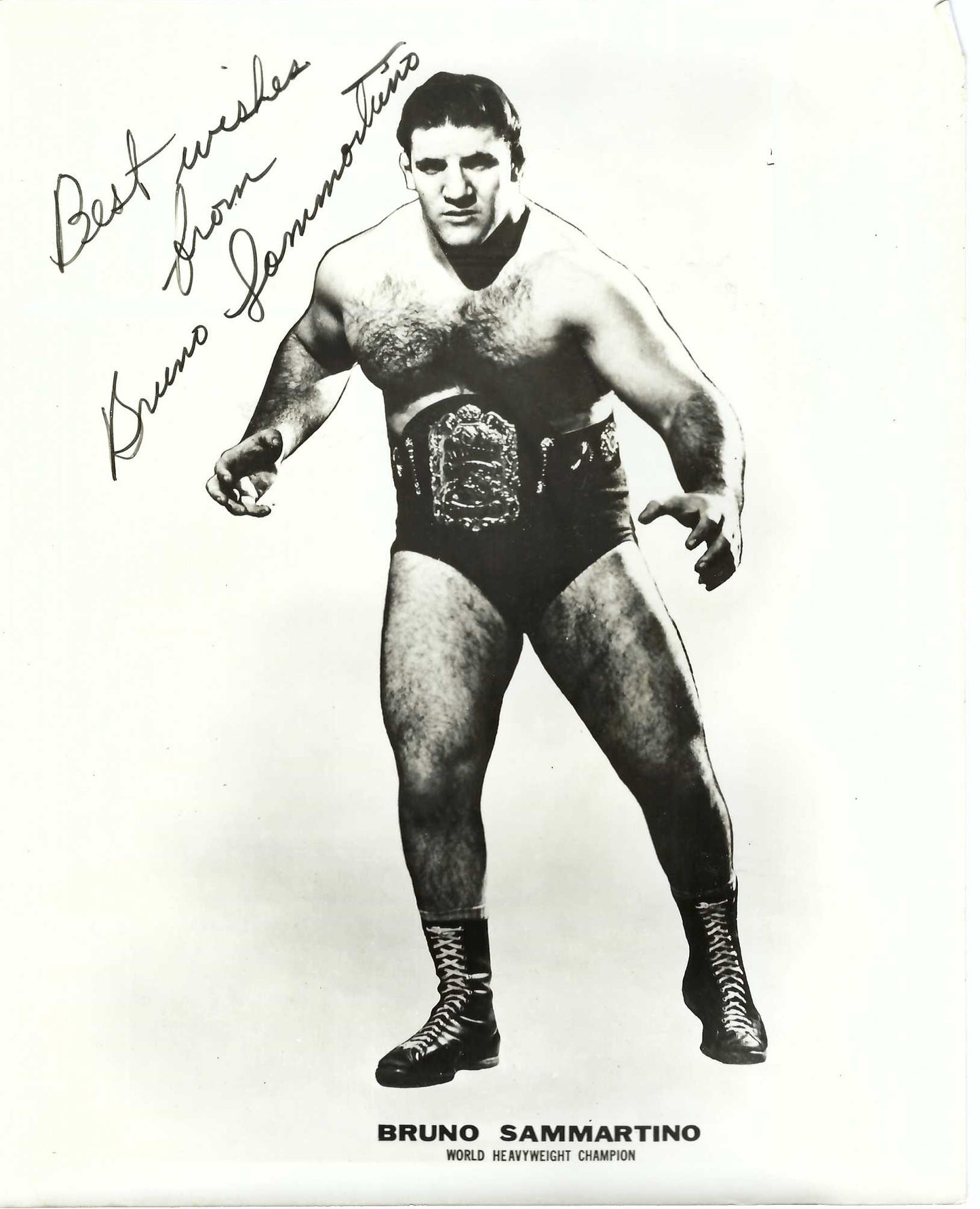 BRS1  Original Living Legend Bruno Sammartino 1960's Promo w/ Facsimile Autograph