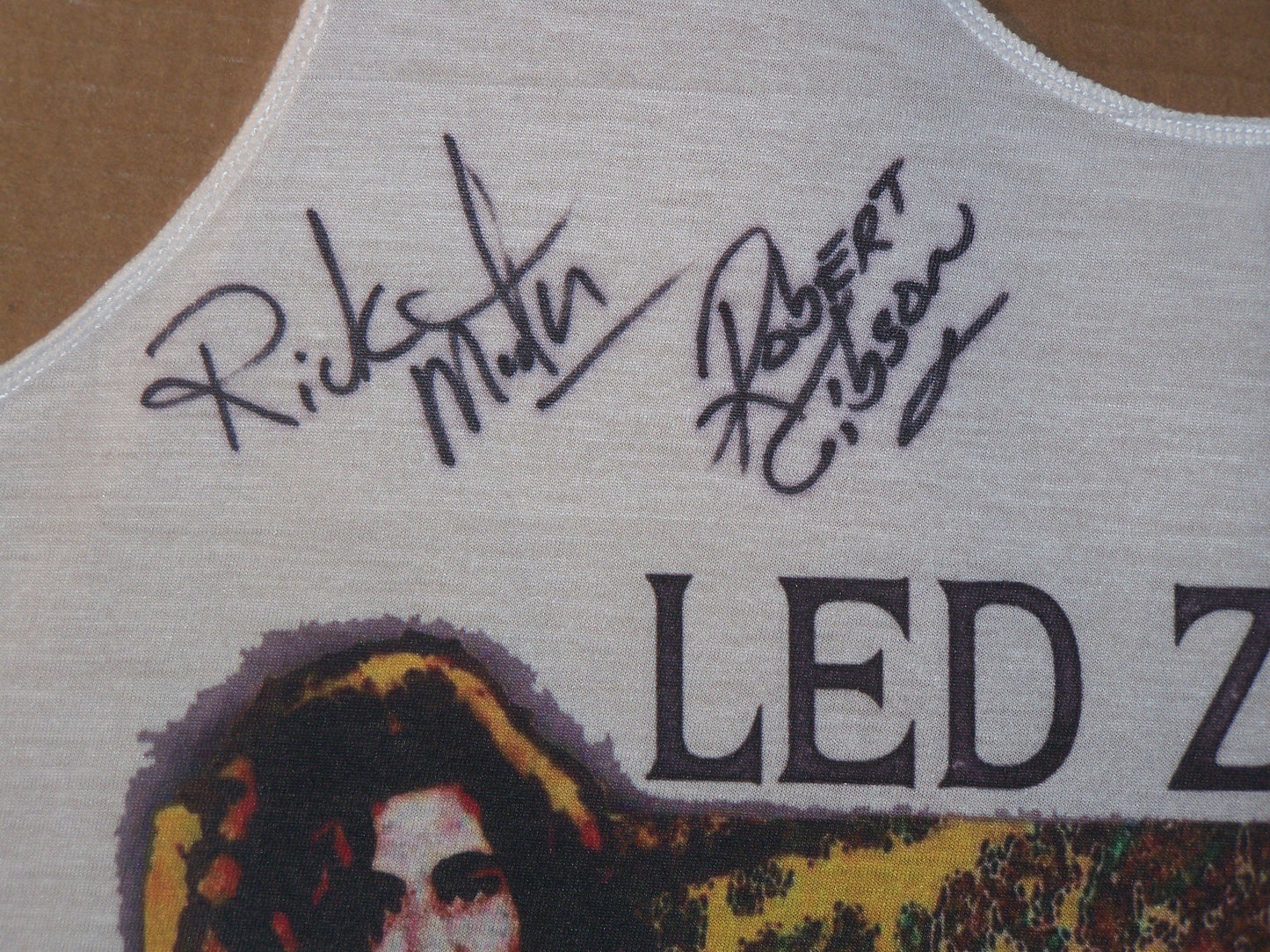 A33  Led Zeppelin Tank Top Tee Shirt Autographed  by the Rock and Roll Express
