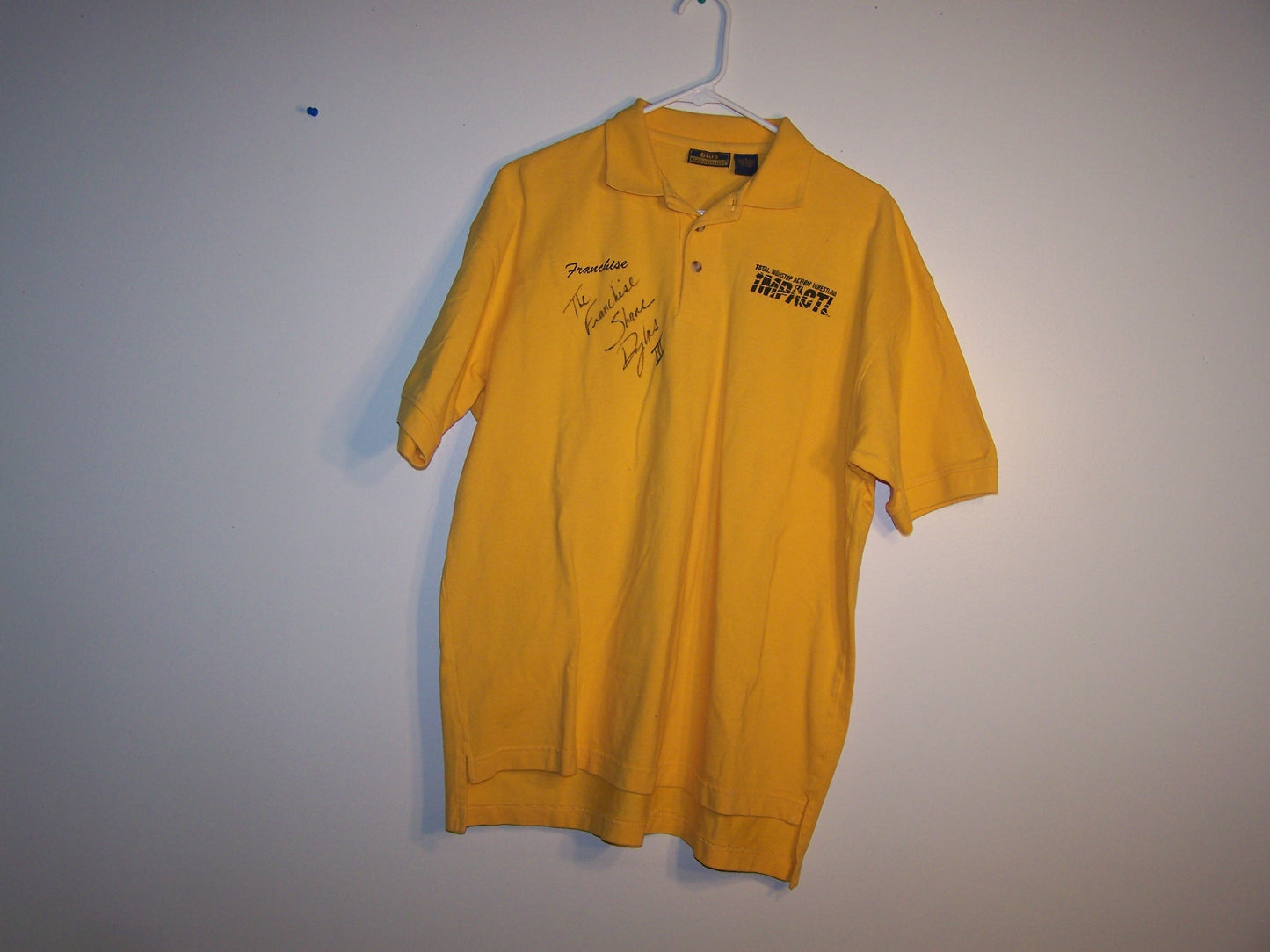 A204  The Franchise Shane Douglas Autographed Ring Worn Impact Polo Shirt w/ COA
