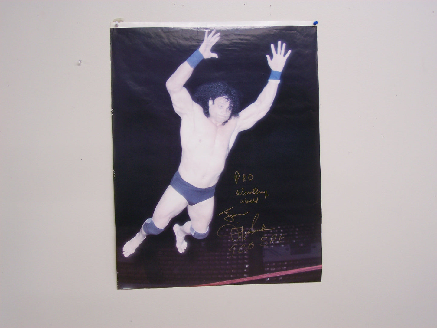 SS2 Original 1984 WWF Superfly Jimmy Snuka  ( Deceased ) Autographed Poster w/COA