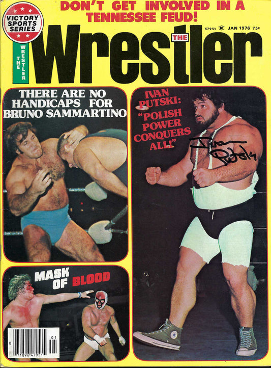 AM371  Polish Power Ivan Putski Autographed vintage Wrestling Magazine w/COA