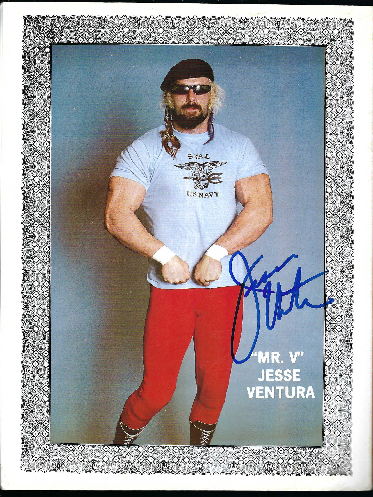 AM847 Rick Martel Jesse the Body Ventura  VERY RARE Autographed Vintage Wrestling Magazine w/COA